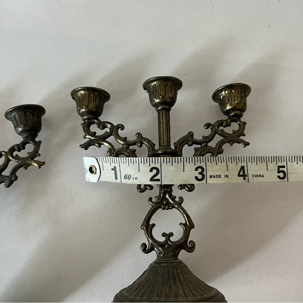 Vintage Brass Interpur Mini Candelabra Set of Two Made in Italy